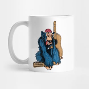 Chimpanzee and guitar Mug